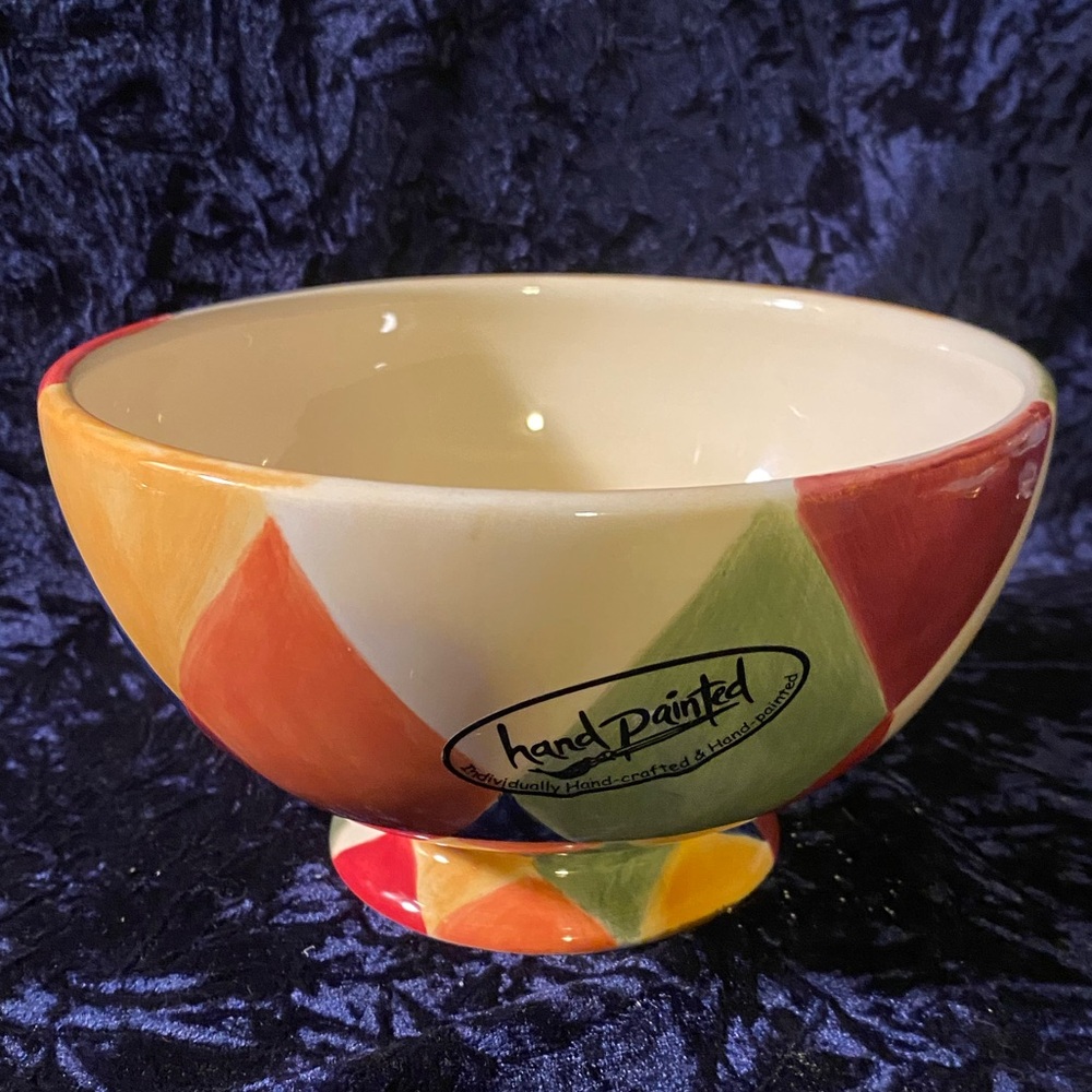 NEW Ciao Harlequin by Artimino Ceramic Bowl Hand Painted Earthenware